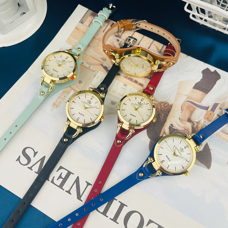 Quartz watch with thin belt