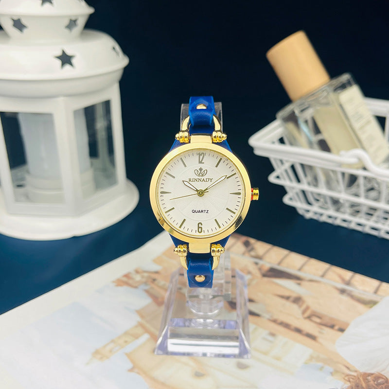 Quartz watch with thin belt